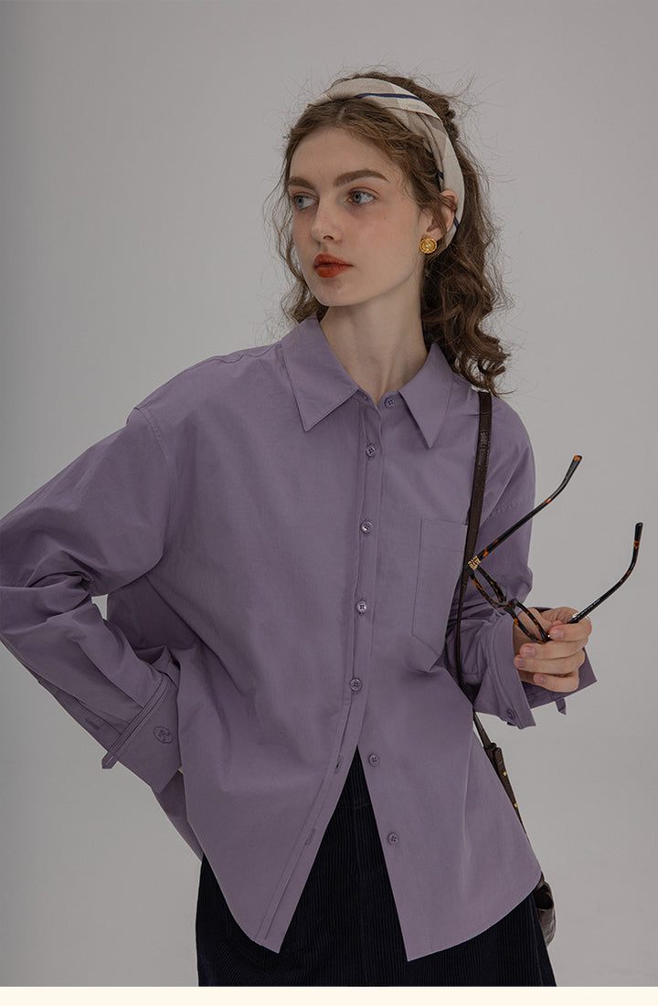 Vintage Cotton Oversized Button-Up Shirt DACS0108