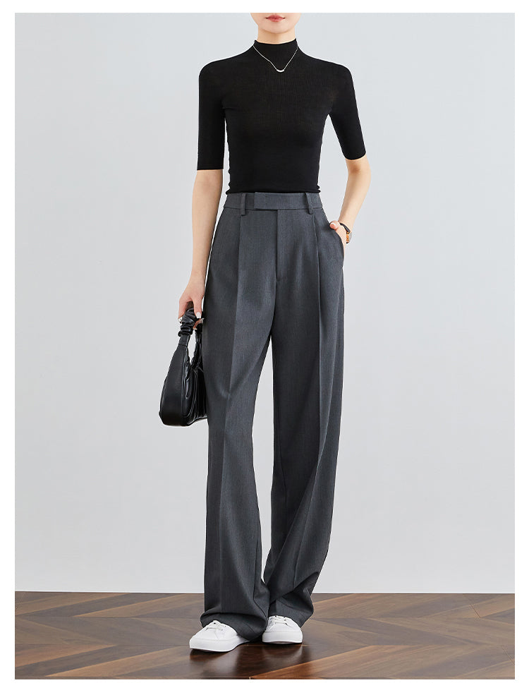 LuxeFit Wide-Leg Woolen Trousers FAWP0007