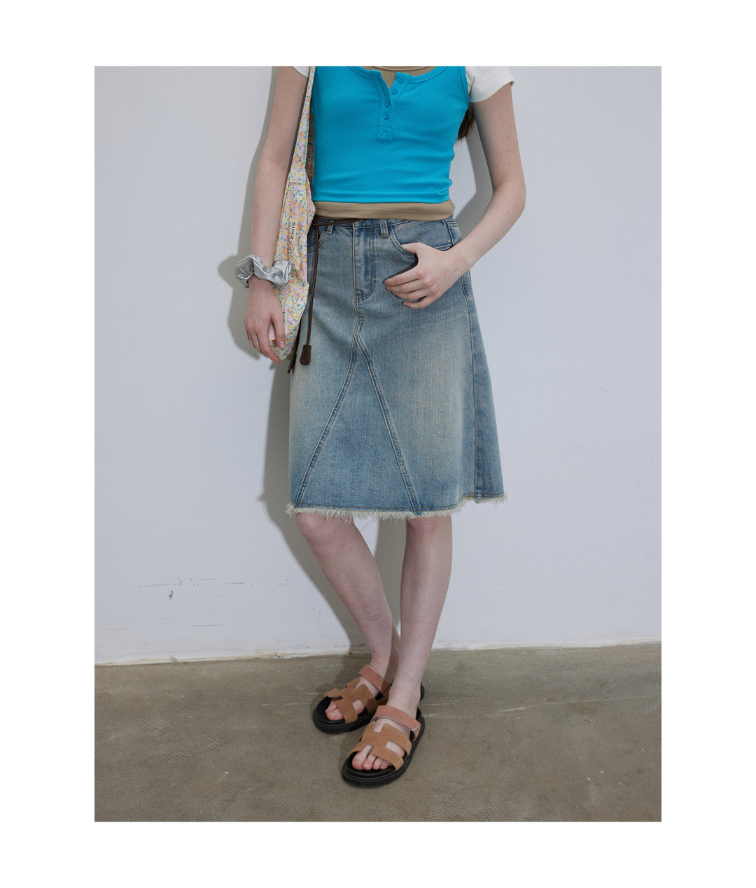 A-Line Washed Denim Skirt LCAS0214