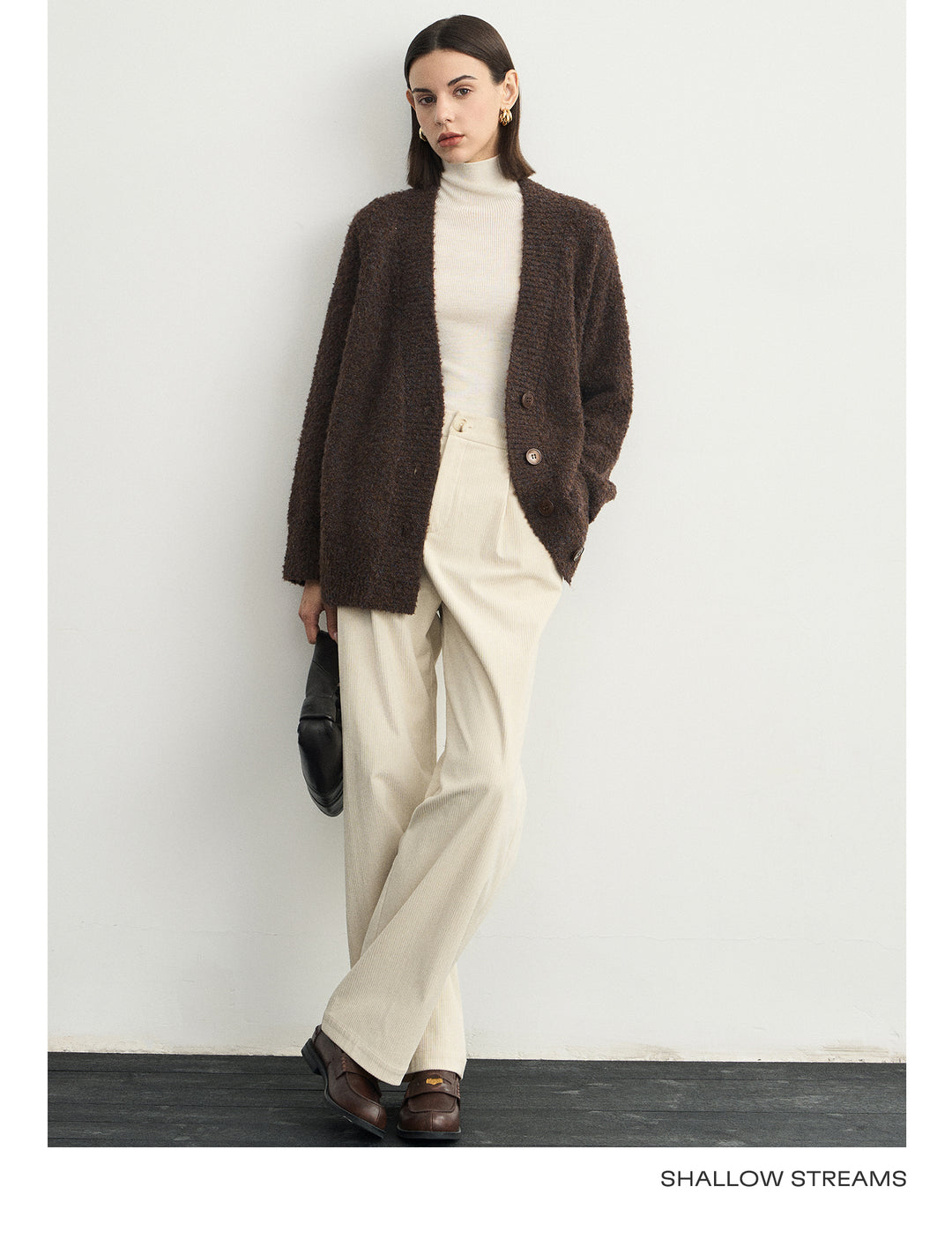 Wool Hoop V-Neck Knit Cardigan SSWC0063