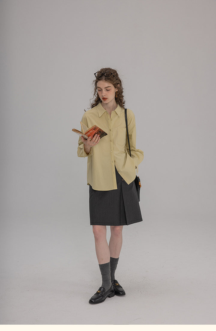 Vintage Cotton Oversized Button-Up Shirt DACS0108