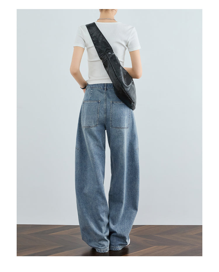 Vintage Washed Blue Denim Pants FADP0029