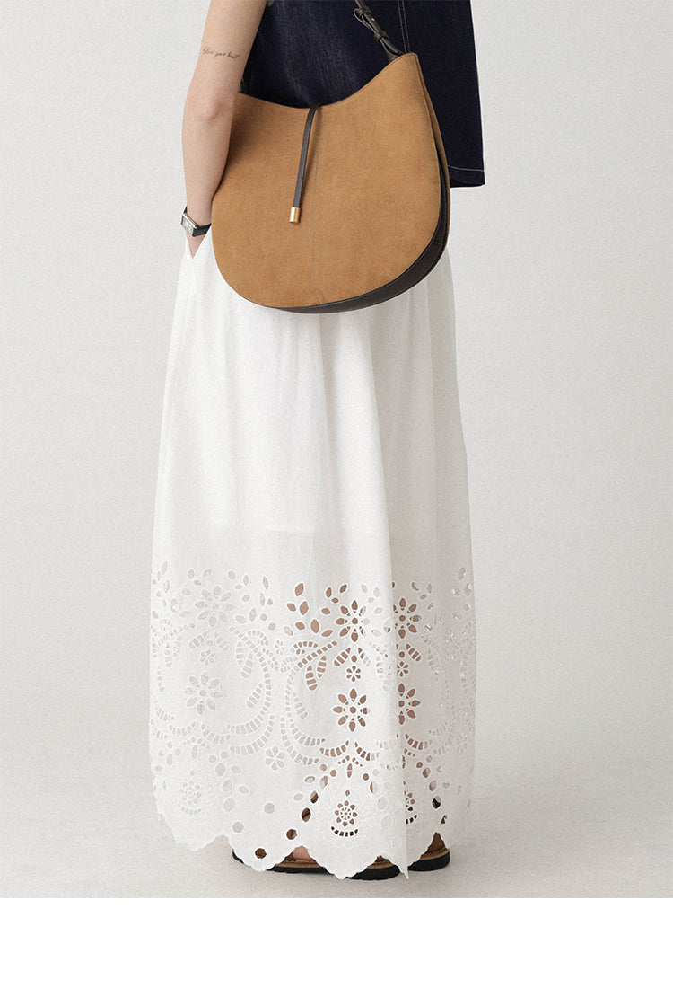Breeze Broderie Cotton Maxi Skirt LCMS0192