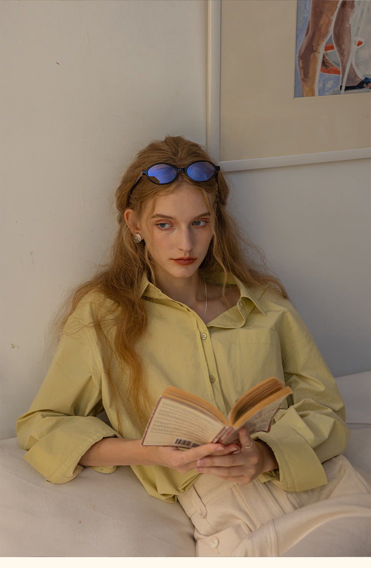 Vintage Cotton Oversized Button-Up Shirt DACS0108