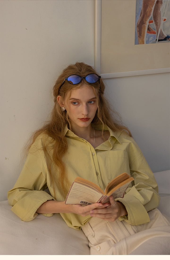 Vintage Cotton Oversized Button-Up Shirt DACS0108
