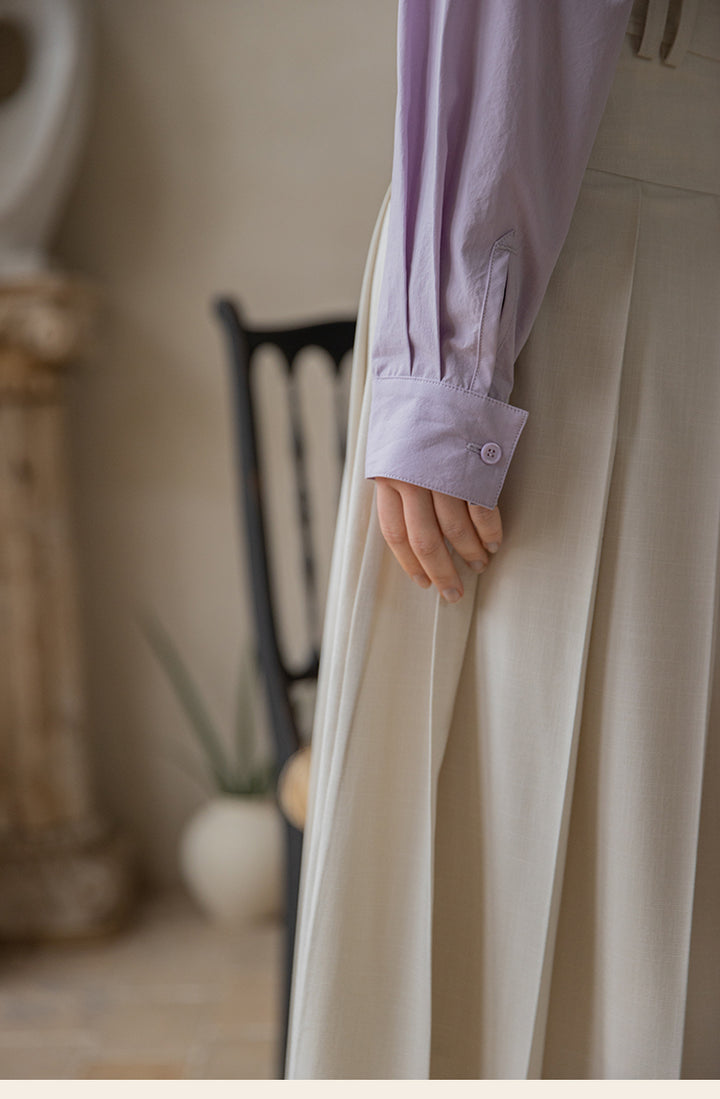 Classic Two-Tone Cotton V-Collar Shirt DACS0111