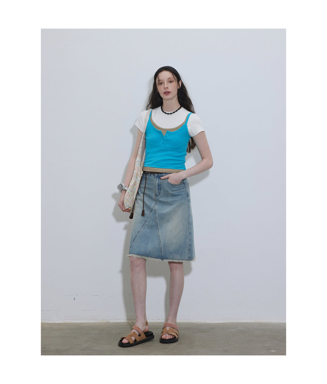 A-Line Washed Denim Skirt LCAS0214