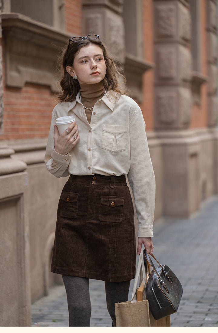 Vintage Cotton Striped Shirt with Classic Collar DASS0103