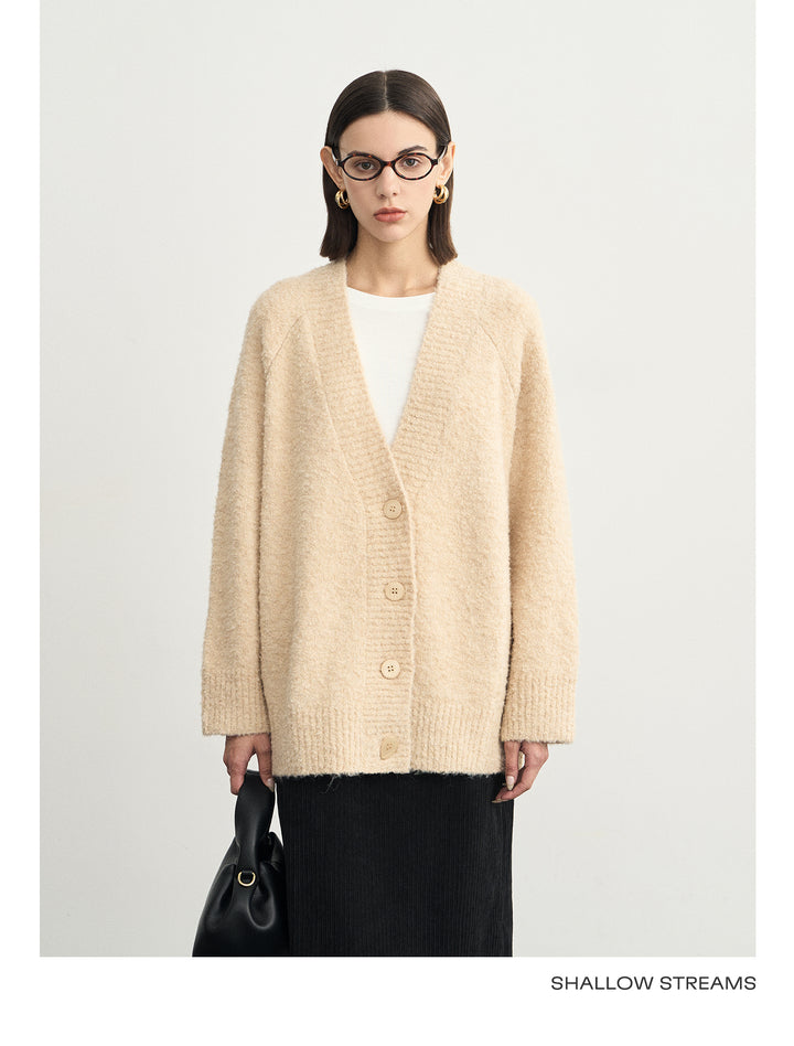 Wool Hoop V-Neck Knit Cardigan SSWC0063