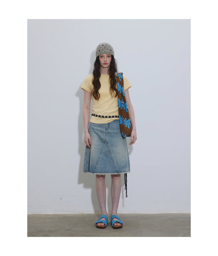 A-Line Washed Denim Skirt LCAS0214