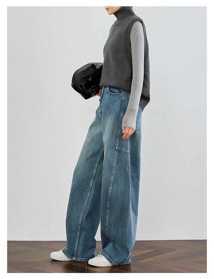 Vintage Washed Blue Denim Pants FADP0029