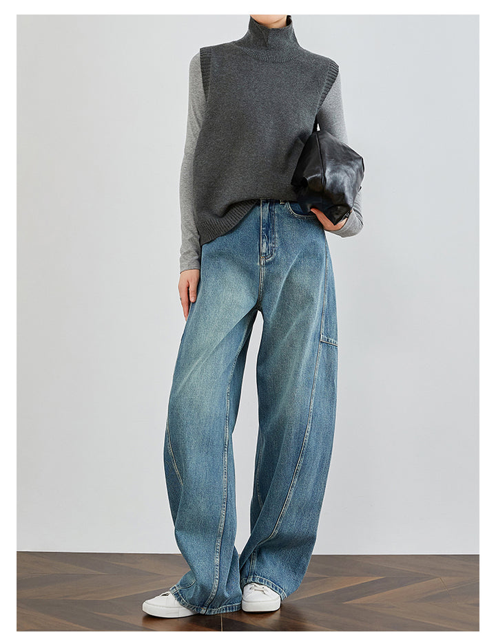 Vintage Washed Blue Denim Pants FADP0029