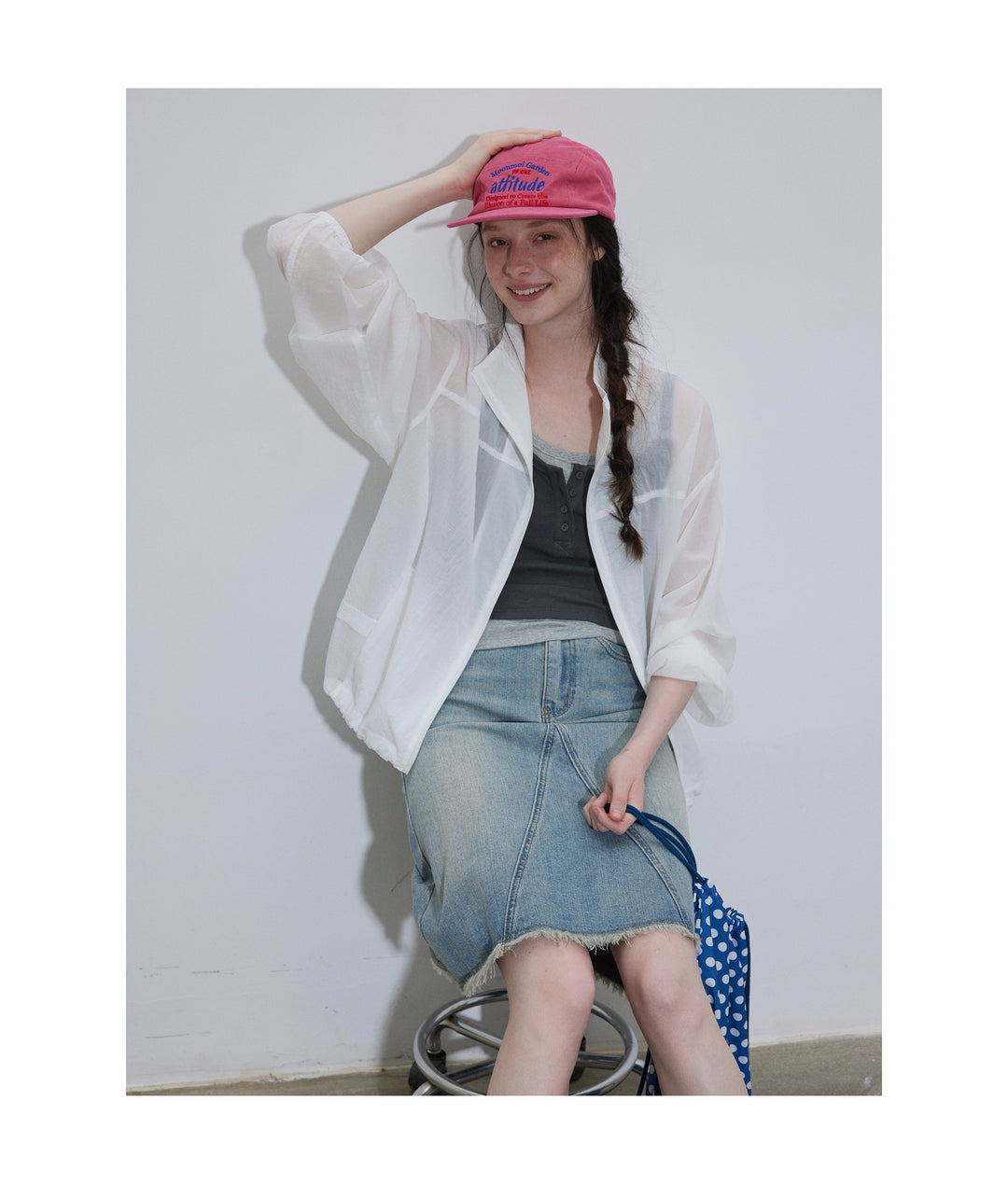 A-Line Washed Denim Skirt LCAS0214