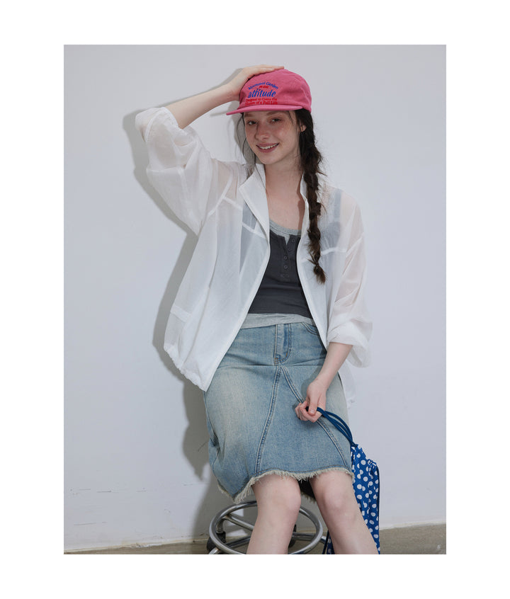 A-Line Washed Denim Skirt LCAS0214
