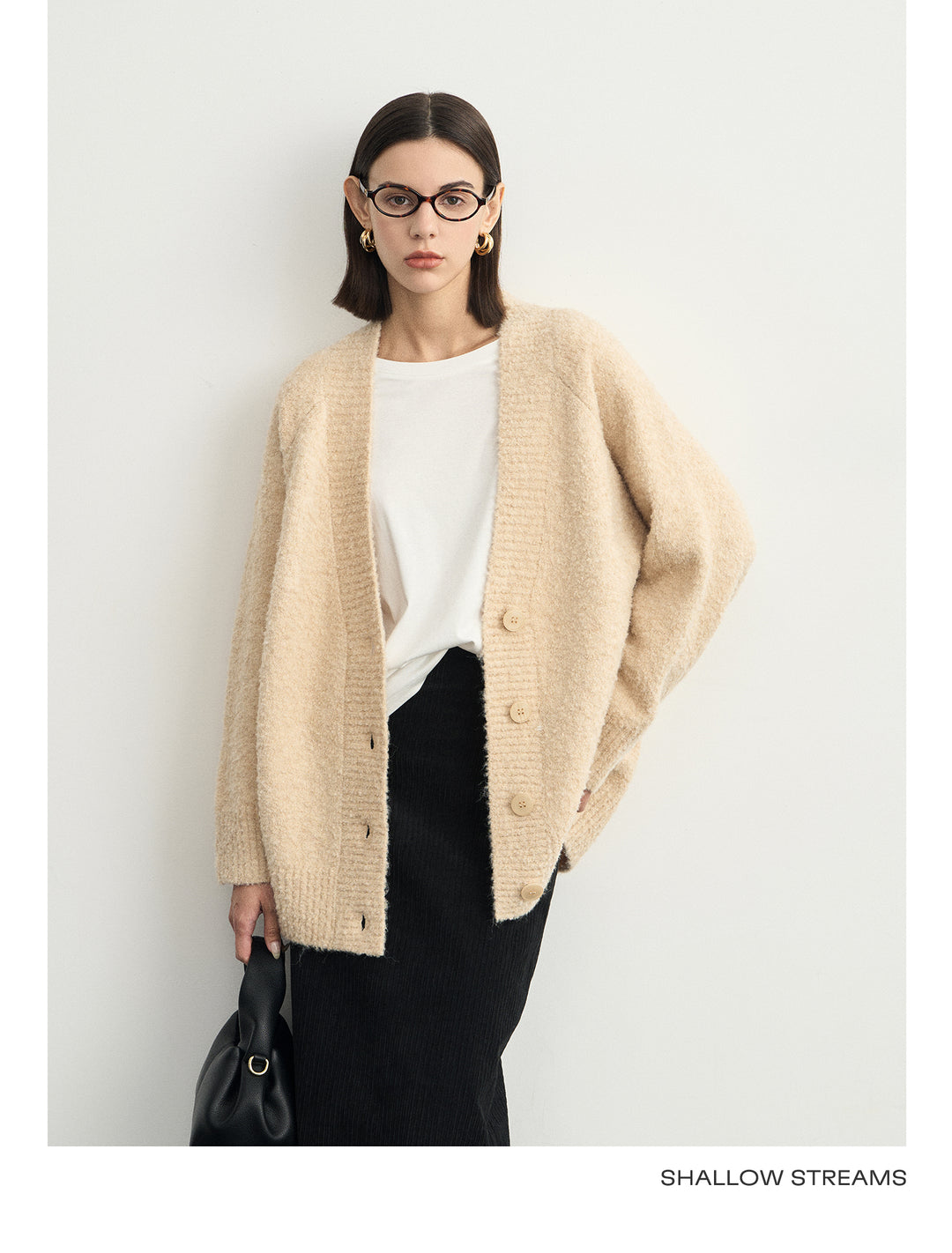 Wool Hoop V-Neck Knit Cardigan SSWC0063