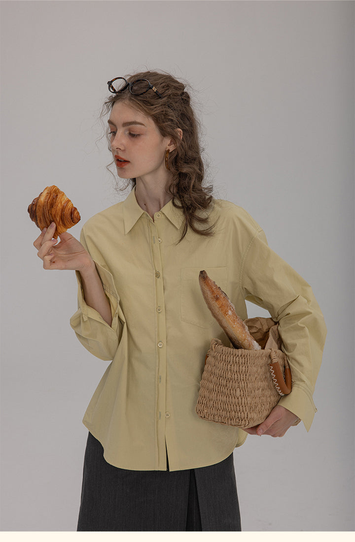 Vintage Cotton Oversized Button-Up Shirt DACS0108