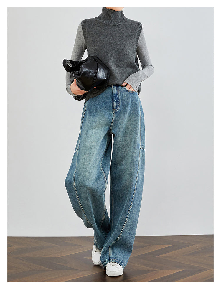 Vintage Washed Blue Denim Pants FADP0029