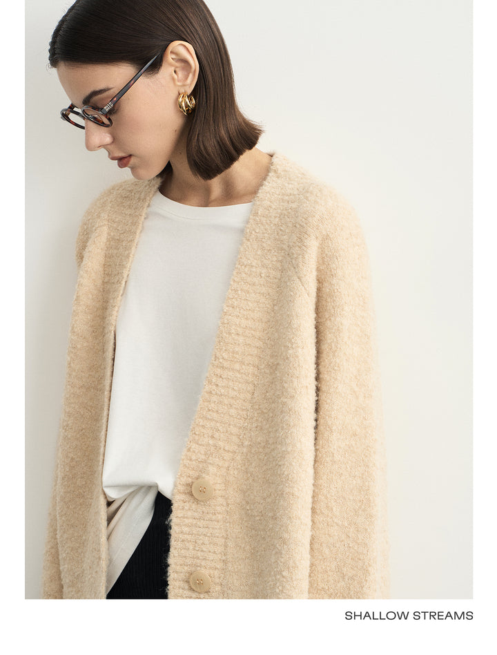 Wool Hoop V-Neck Knit Cardigan SSWC0063