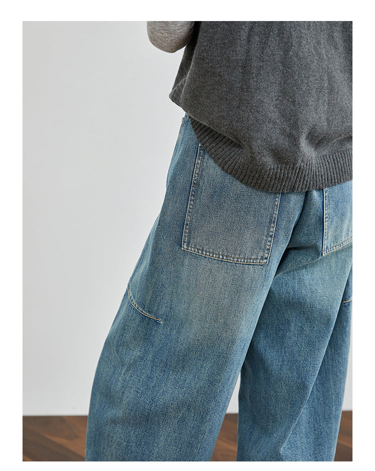 Vintage Washed Blue Denim Pants FADP0029