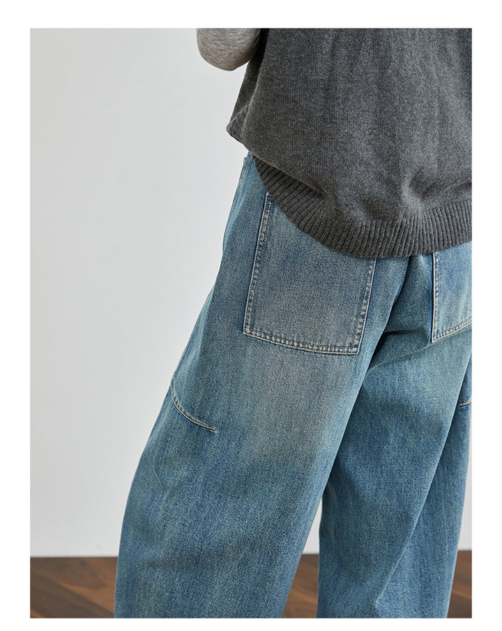 Vintage Washed Blue Denim Pants FADP0029
