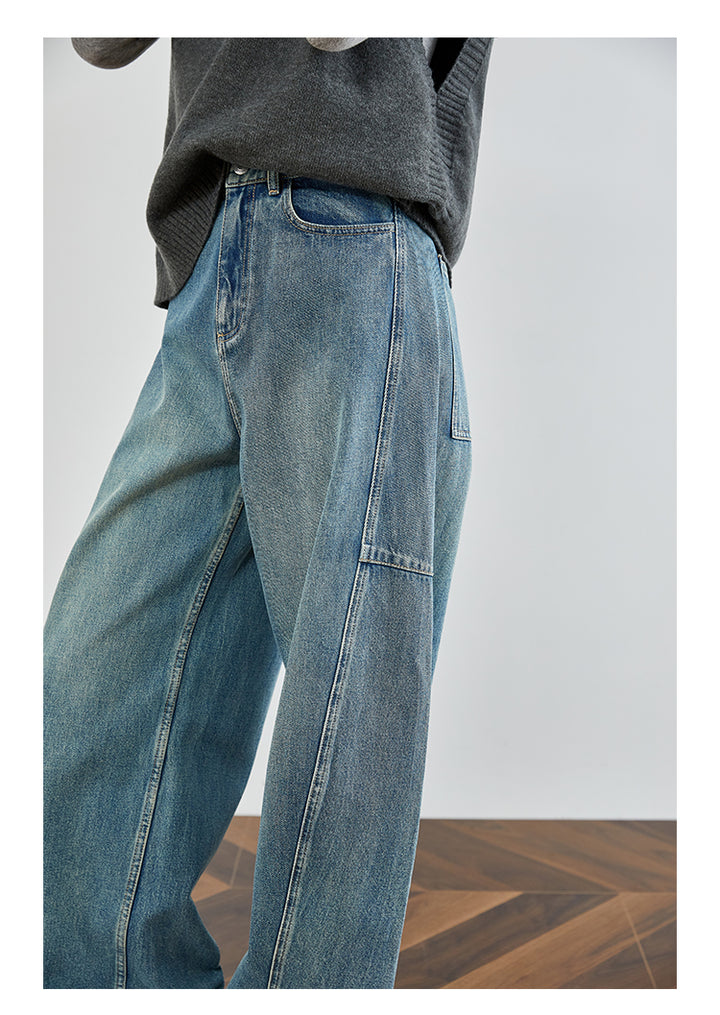 Vintage Washed Blue Denim Pants FADP0029