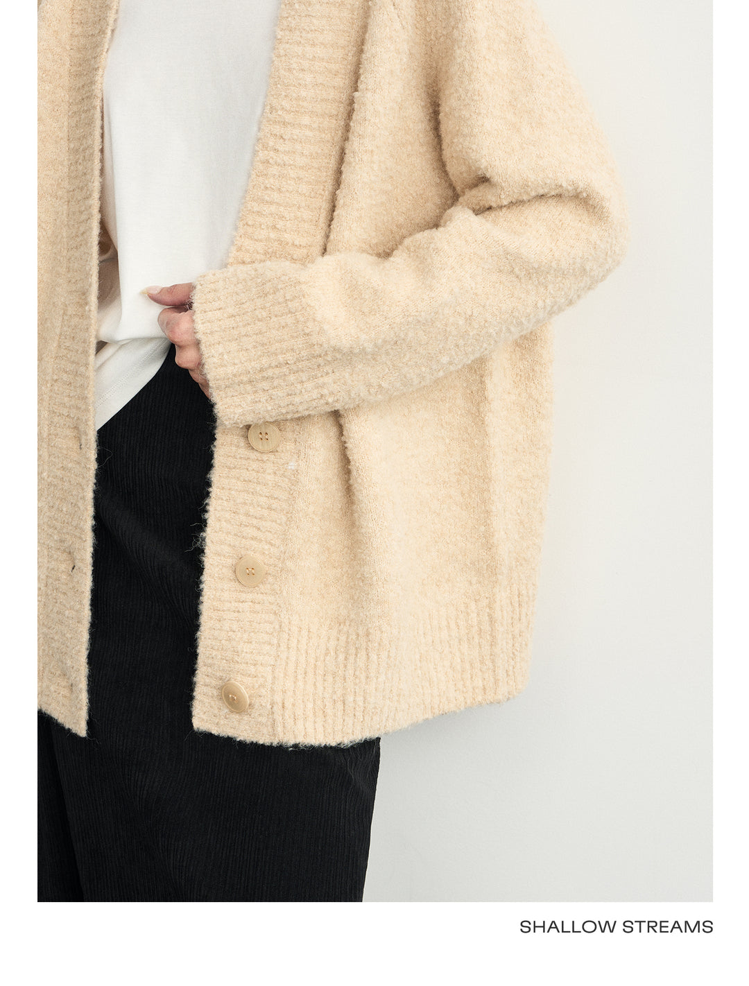 Wool Hoop V-Neck Knit Cardigan SSWC0063