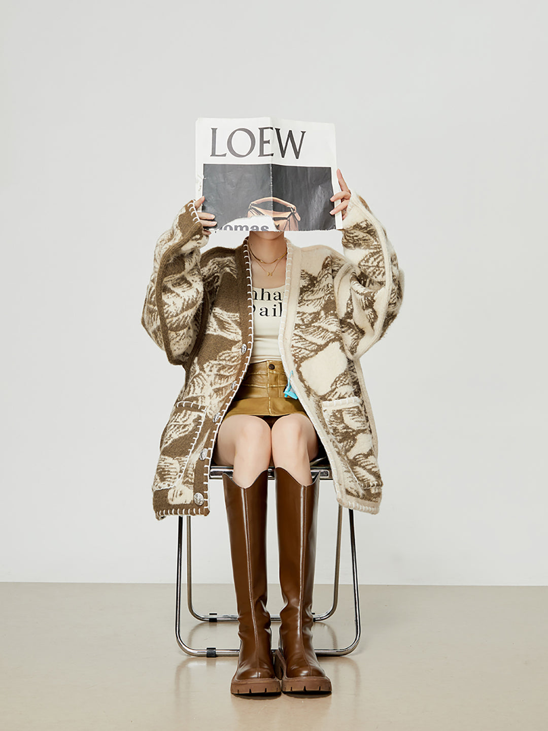 Vintage Woodland Oversized Cardigan LLOC0036