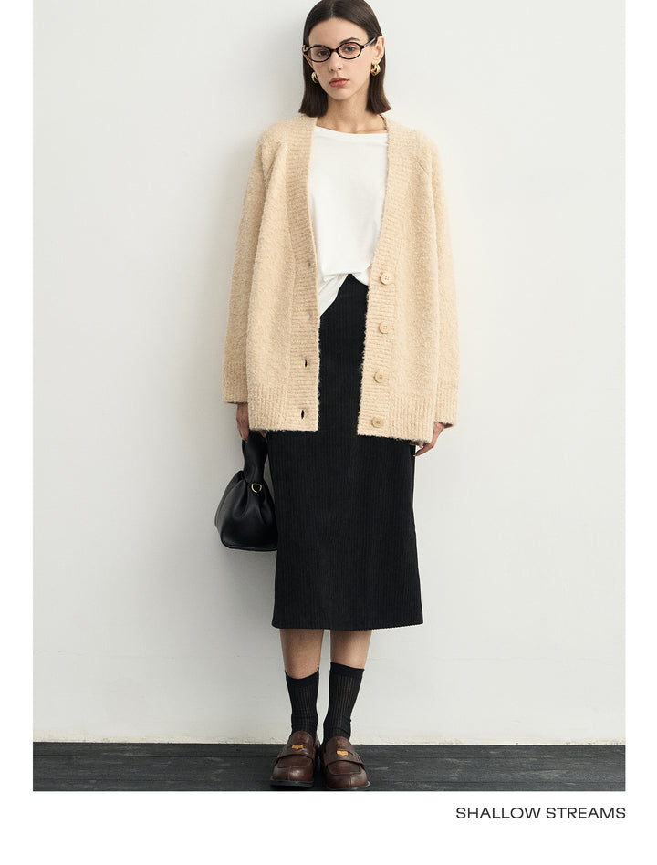 Wool Hoop V-Neck Knit Cardigan SSWC0063