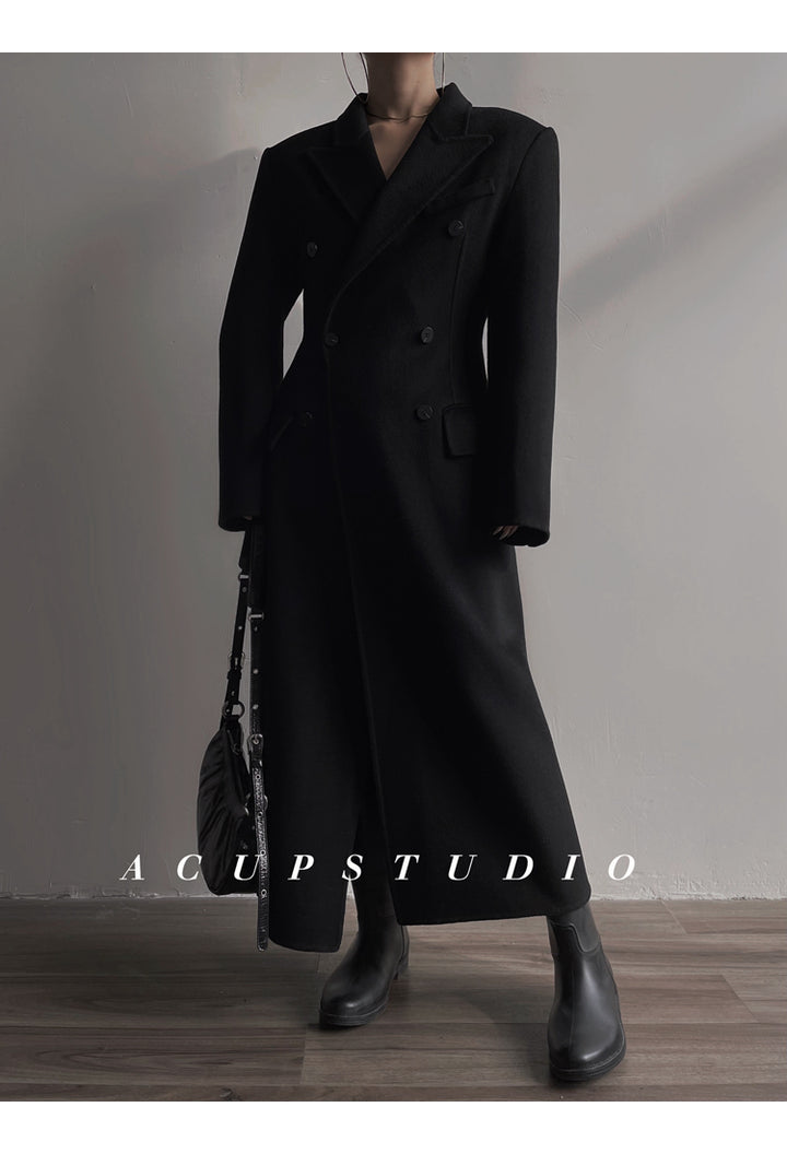 Double-Breasted Classic Wool Blend Coat ASCC0016
