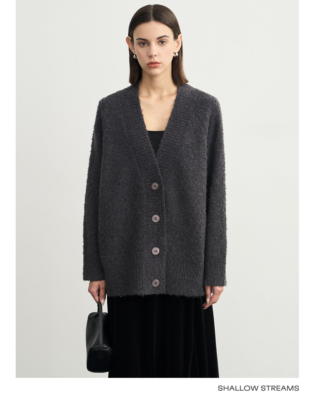 Wool Hoop V-Neck Knit Cardigan SSWC0063