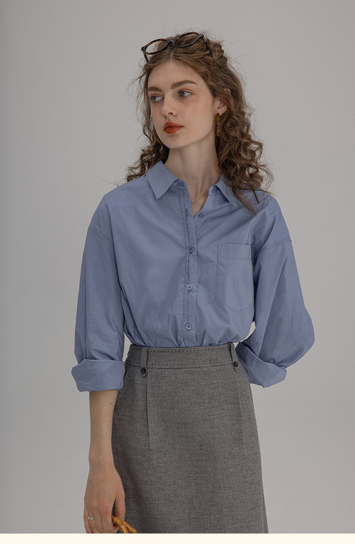 Vintage Cotton Oversized Button-Up Shirt DACS0108