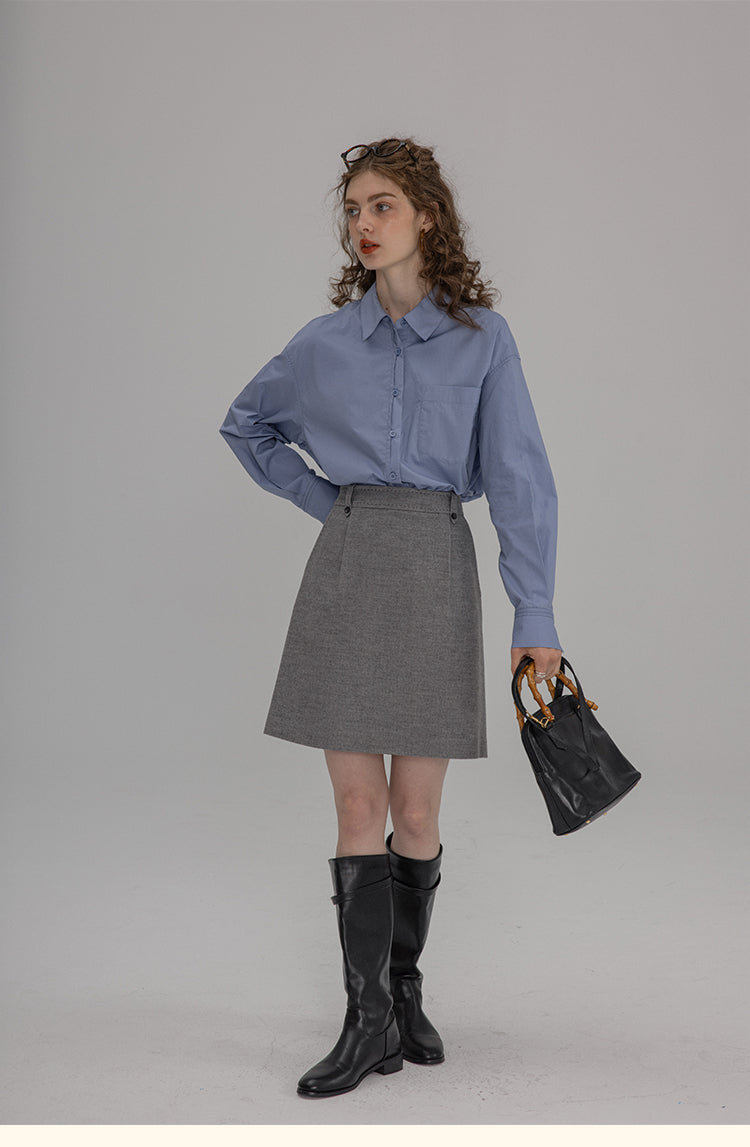 Vintage Cotton Oversized Button-Up Shirt DACS0108