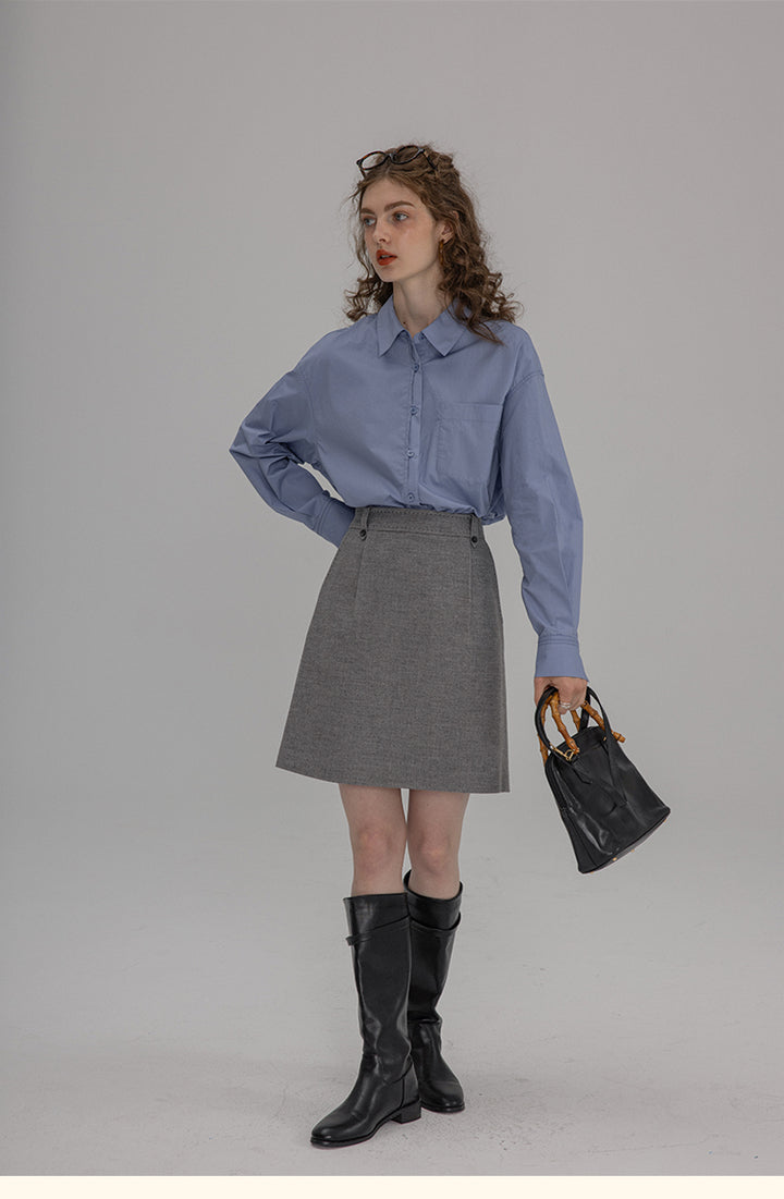 Vintage Cotton Oversized Button-Up Shirt DACS0108