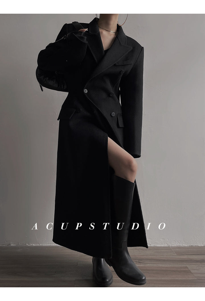 Double-Breasted Classic Wool Blend Coat ASCC0016