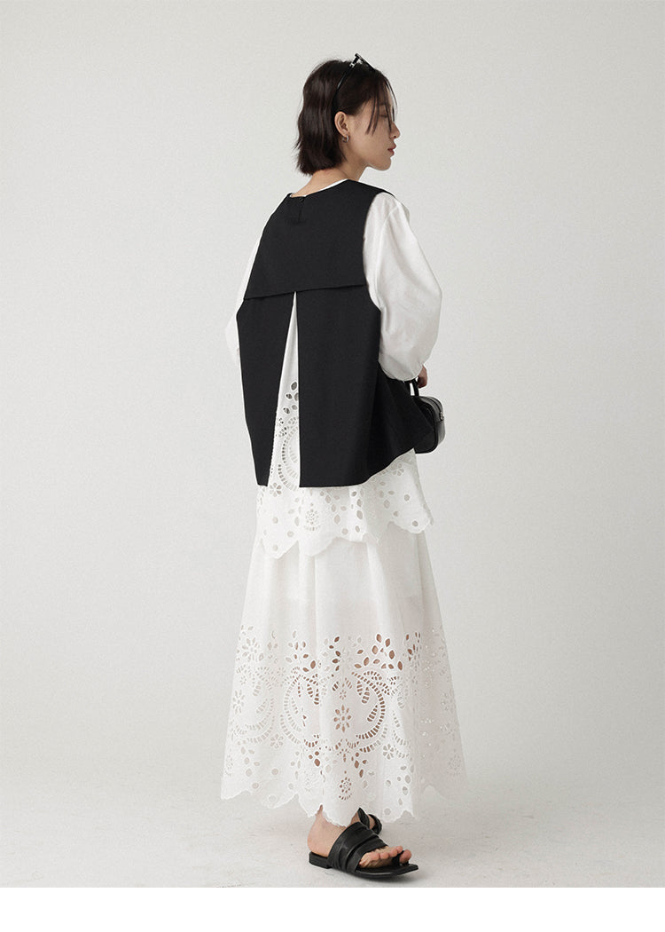 Breeze Broderie Cotton Maxi Skirt LCMS0192