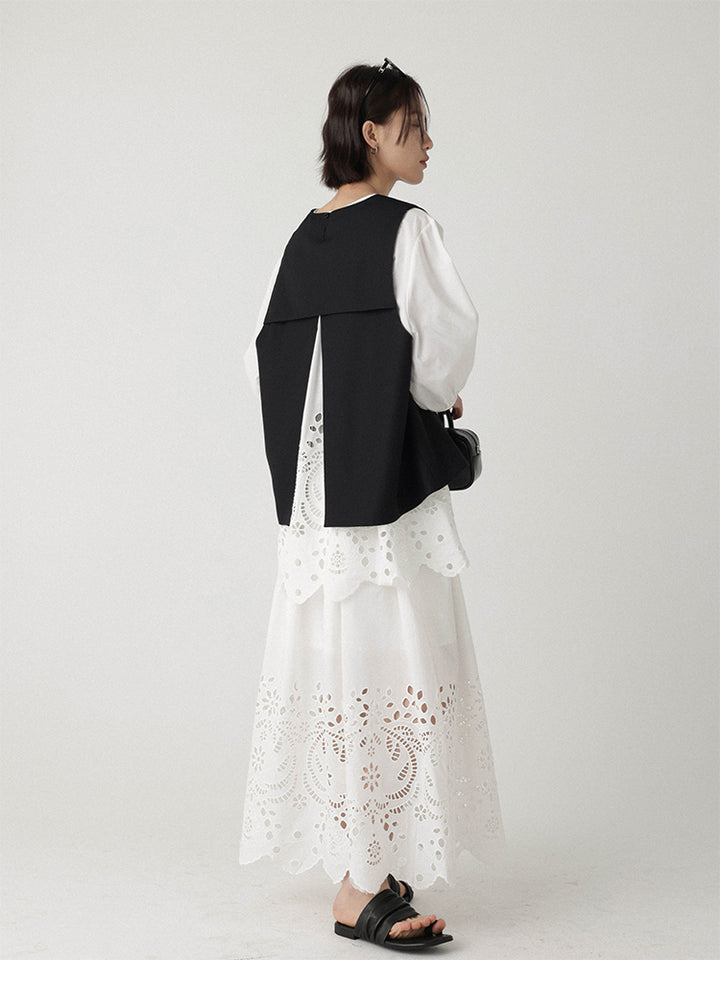Breeze Broderie Cotton Maxi Skirt LCMS0192
