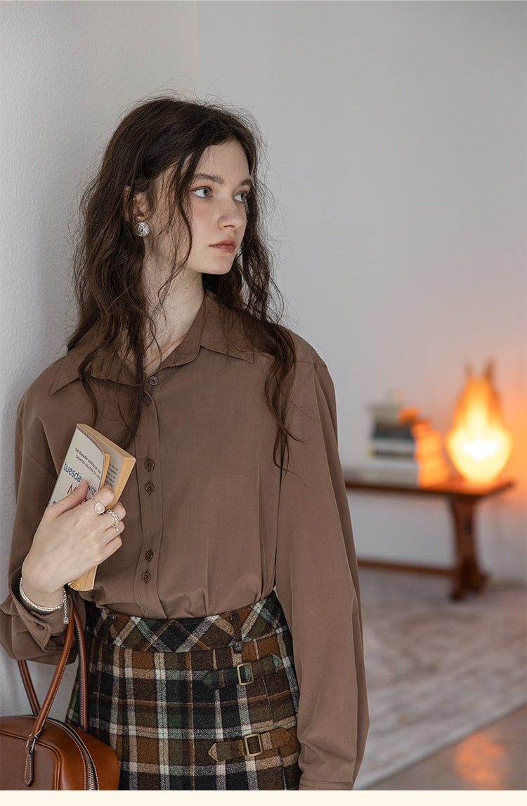French-Style Floral Embroidery Relaxed Shirt  DARS0100