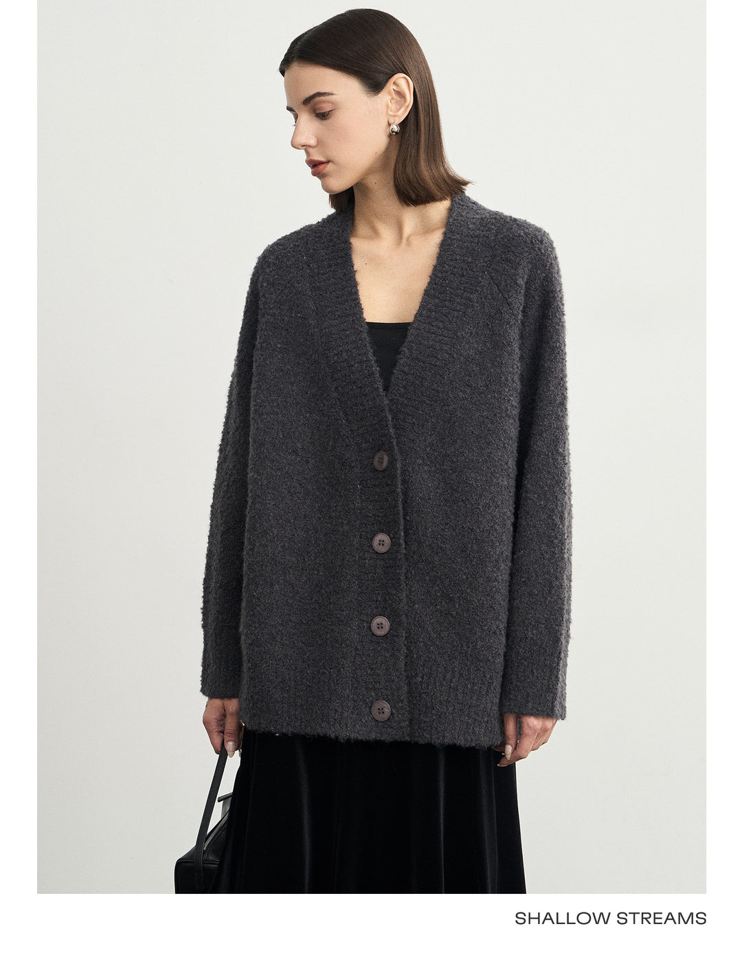 Wool Hoop V-Neck Knit Cardigan SSWC0063