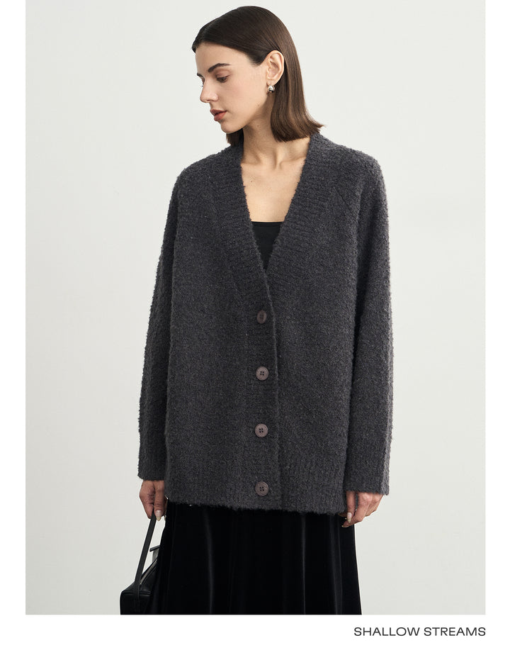 Wool Hoop V-Neck Knit Cardigan SSWC0063