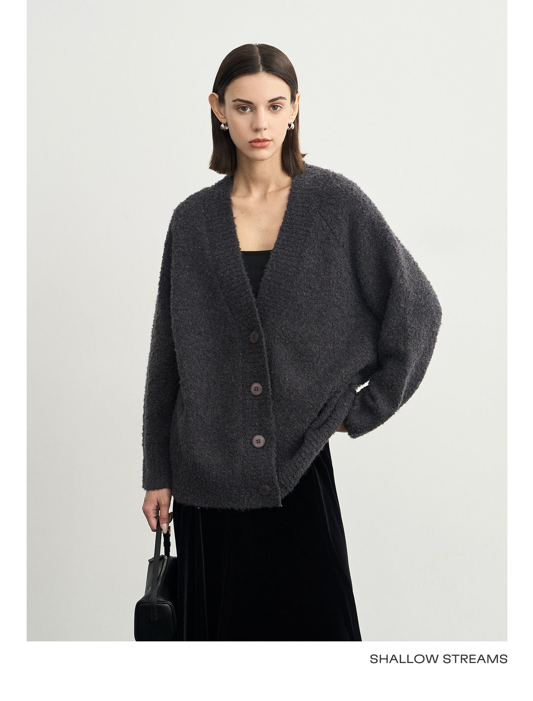 Wool Hoop V-Neck Knit Cardigan SSWC0063