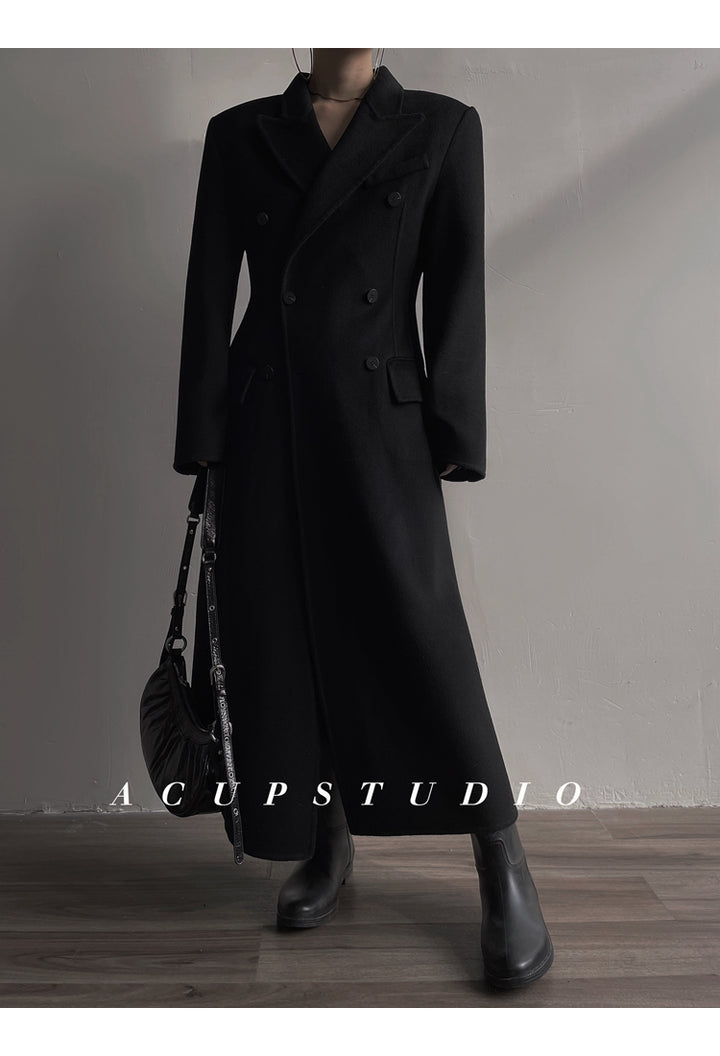Double-Breasted Classic Wool Blend Coat ASCC0016