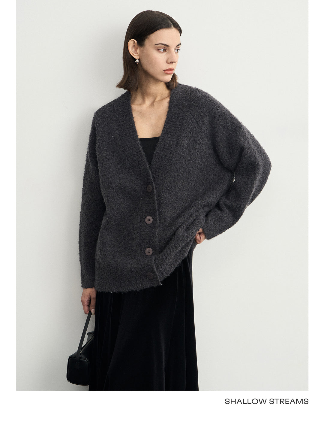 Wool Hoop V-Neck Knit Cardigan SSWC0063