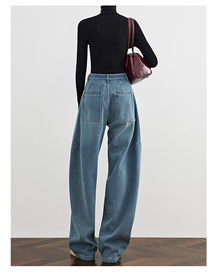 Vintage Washed Blue Denim Pants FADP0029