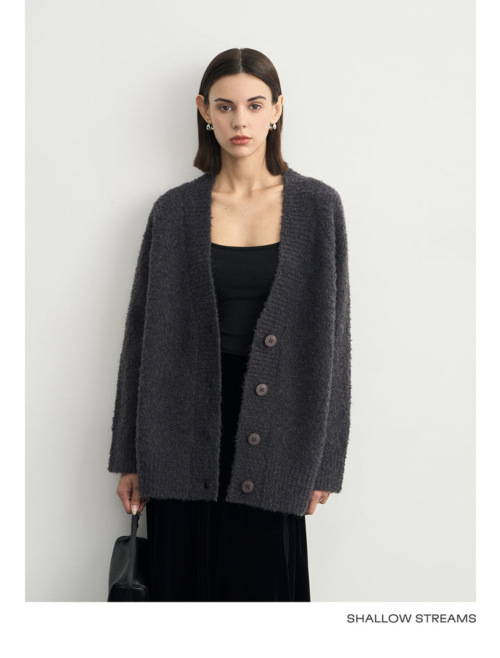 Wool Hoop V-Neck Knit Cardigan SSWC0063