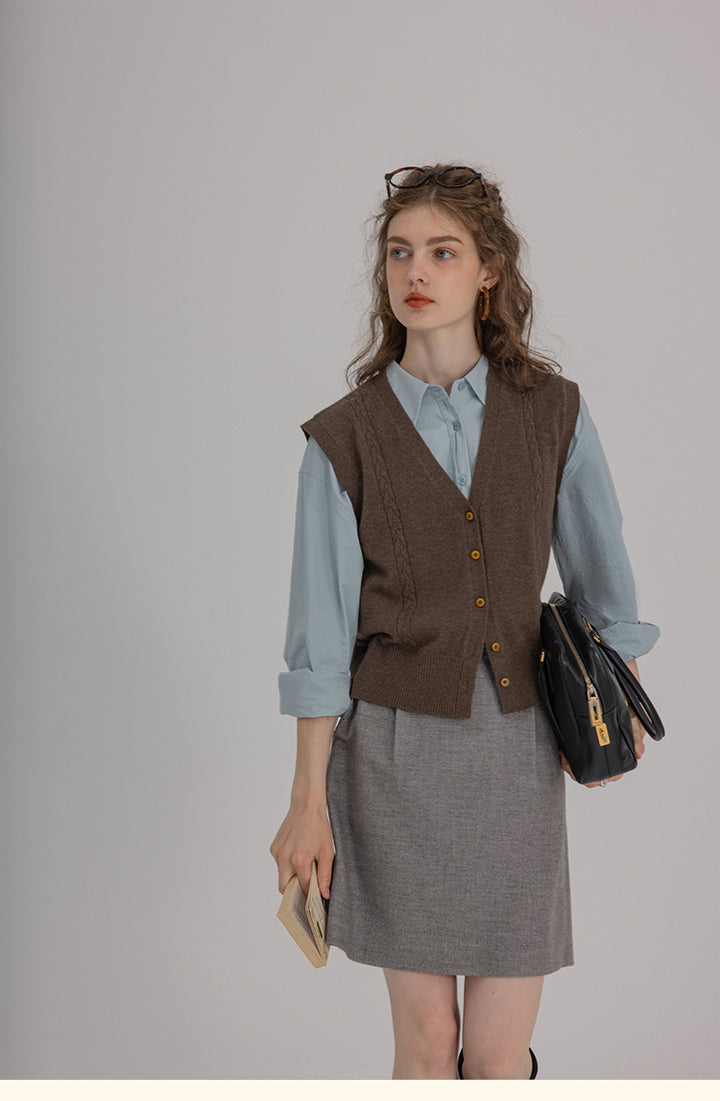 Vintage Cotton Oversized Button-Up Shirt DACS0108