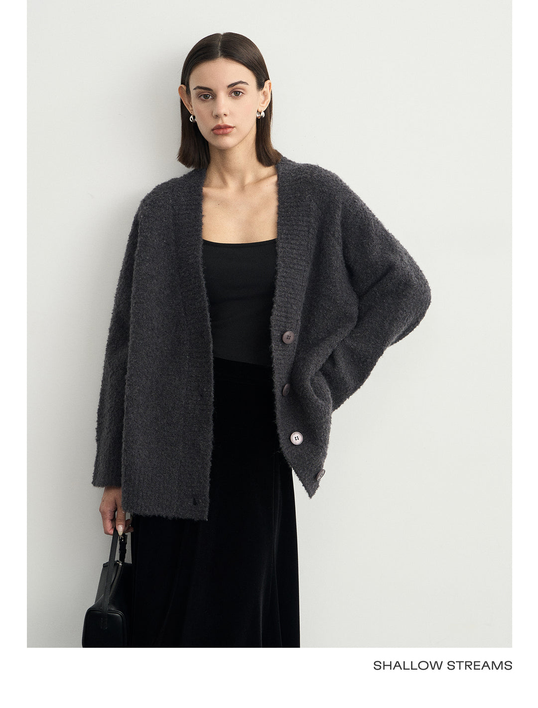 Wool Hoop V-Neck Knit Cardigan SSWC0063