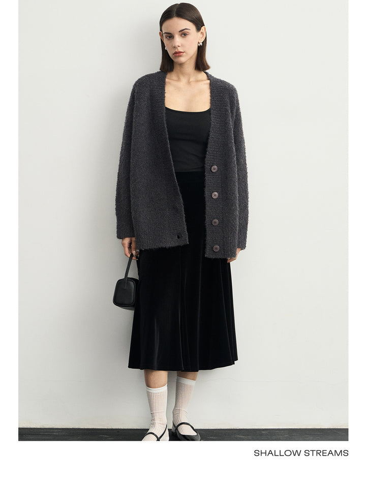 Wool Hoop V-Neck Knit Cardigan SSWC0063