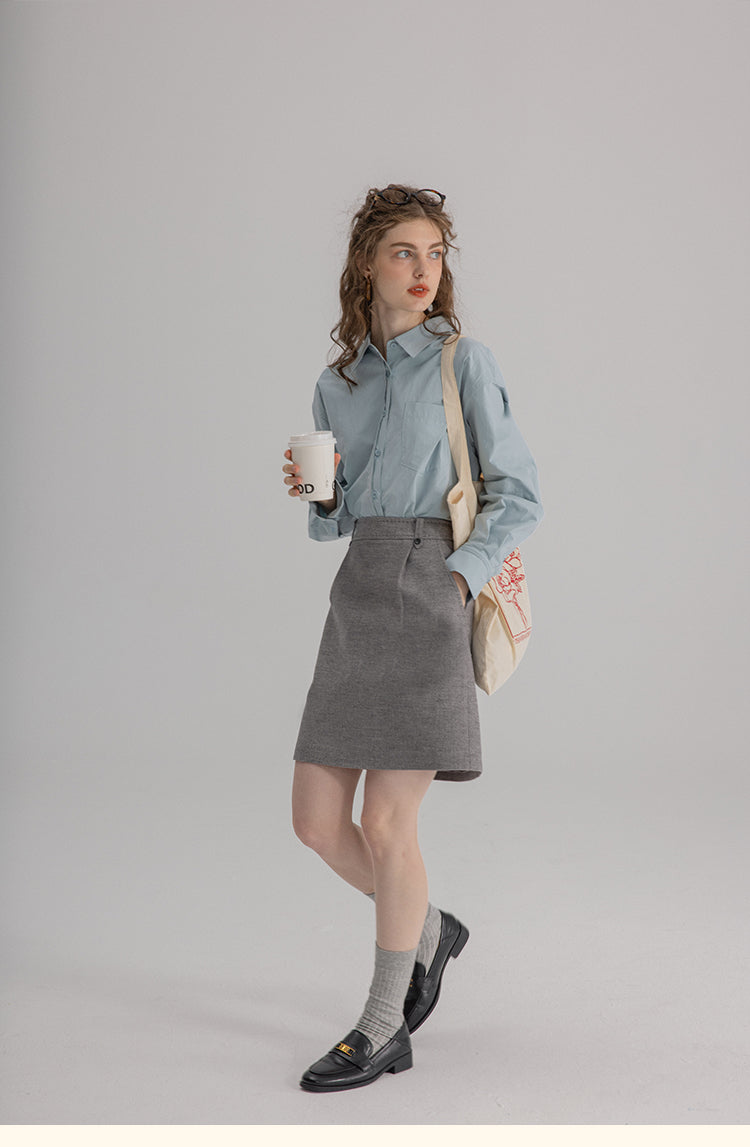 Vintage Cotton Oversized Button-Up Shirt DACS0108
