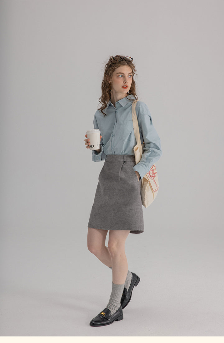 Vintage Cotton Oversized Button-Up Shirt DACS0108