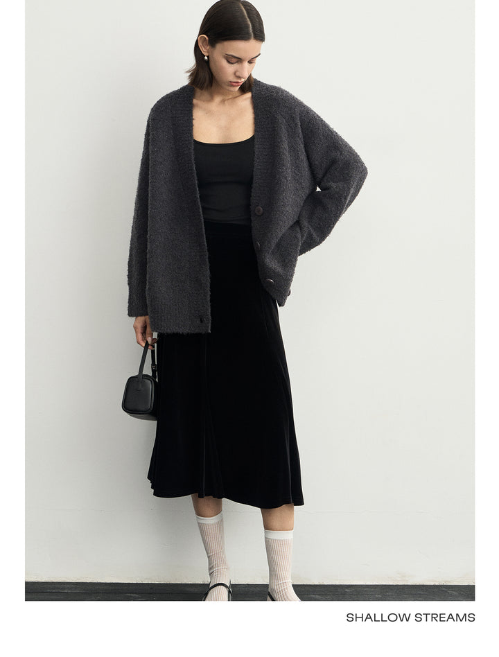 Wool Hoop V-Neck Knit Cardigan SSWC0063